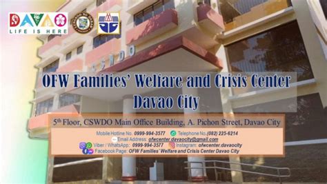 overseas workers welfare administration - davao city photos|Newly opened OFW Crisis Center in Davao City serves 18 clients.
